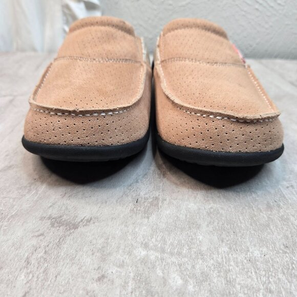 Spenco Clogs Womens Sz 7 Wide Fit Tan Suede Minimalist Comfort Slip On Mule Shoe - Picture 3 of 10